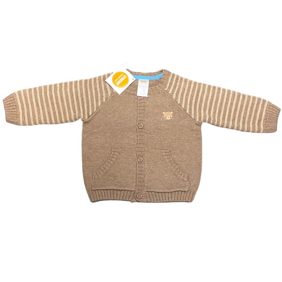 Gymboree Cotton Blend Cardigan Sweater, Light Brown, Baby Boy 6-12 Months, NWT - Picture 2 of 8
